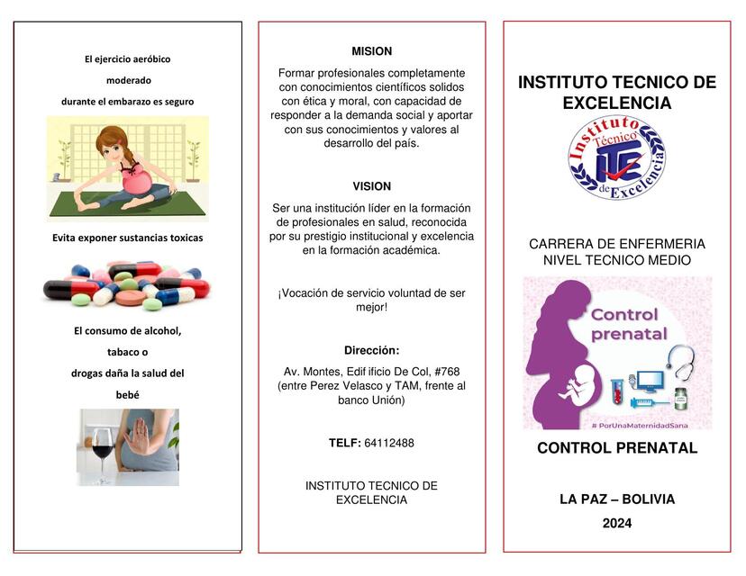 TRIPTICO CONTROL PRENATAL