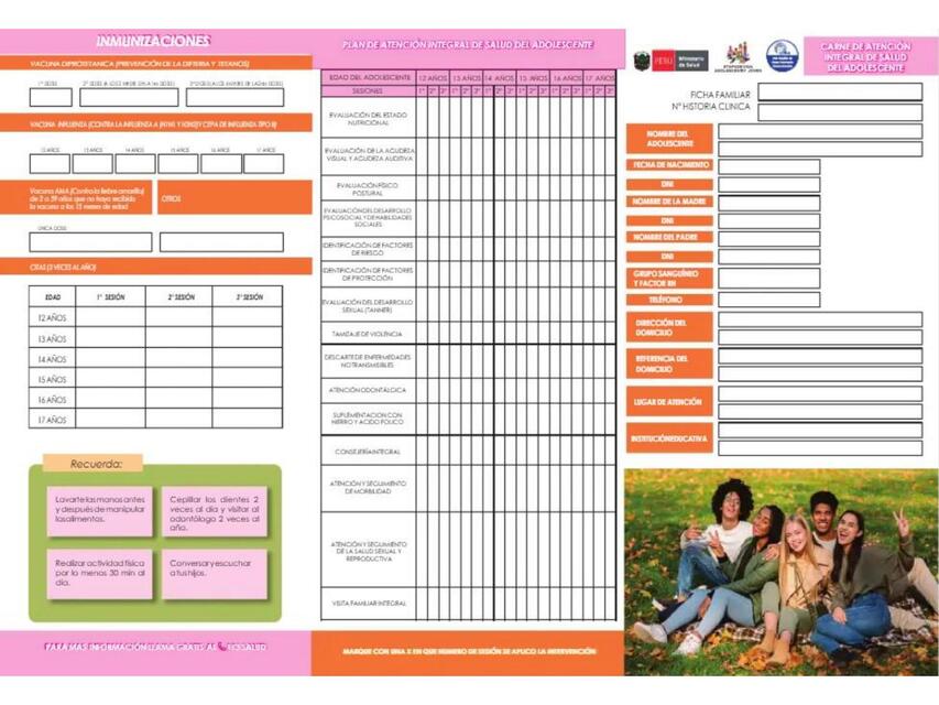 Carné de atención integral del adolescente | Salud y vida | uDocz