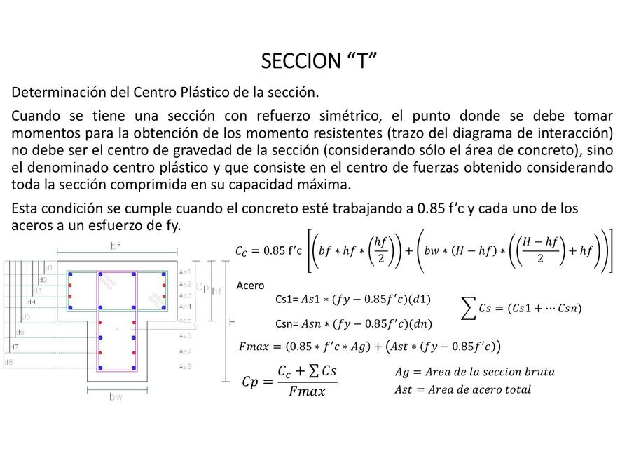 Determinación  de Centro Plástico en la Sección