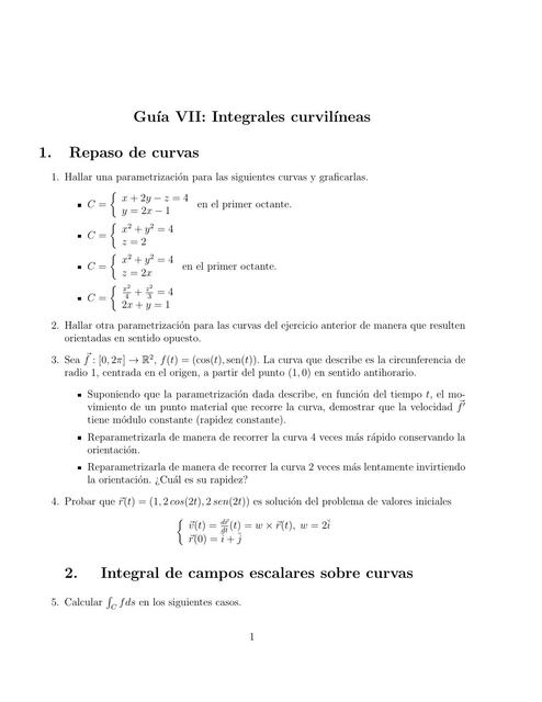 Integrales curvil´ıneas