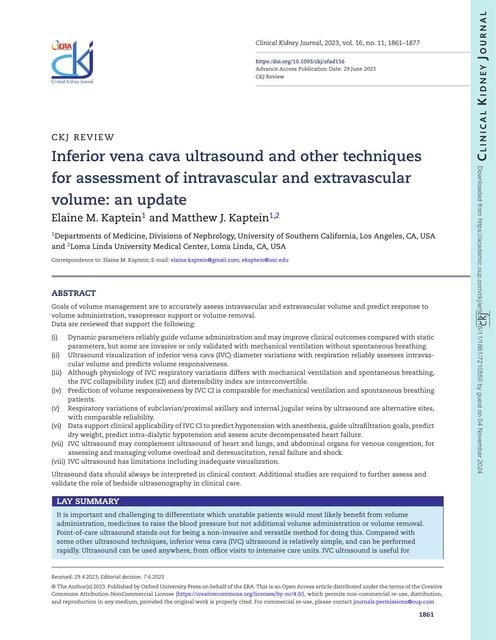 Ecografía de la vena cava inferior y otras técni | Victor Reynaga | uDocz