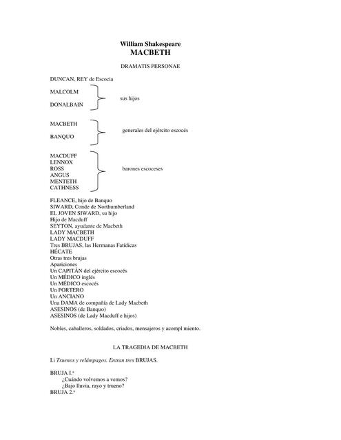 William Shakespeare Macbeth | sergio ariel | uDocz