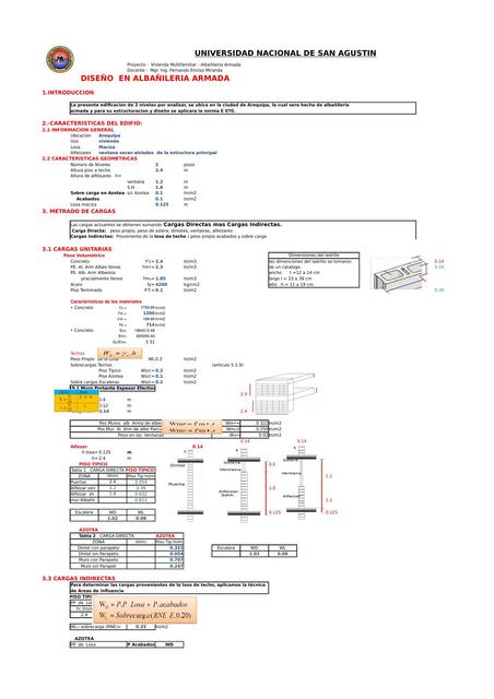 Memoria de Calculo albanileria armada