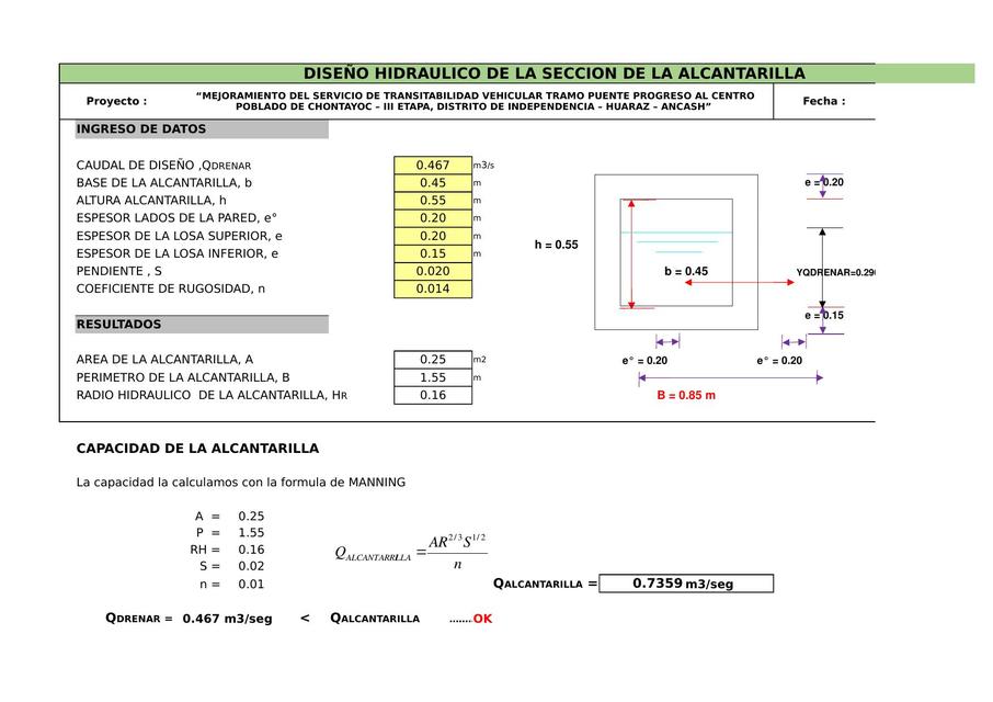 Diseño de Alcantarilla