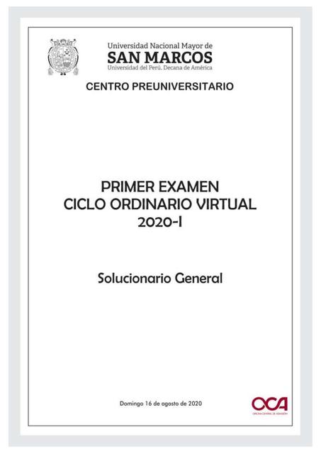 Solucionario Primer Examen Ciclo Ordinario Virtual