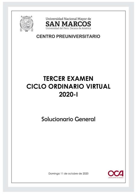 Solucionario Tercer Examen Ciclo Ordinario Virtual