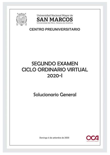 Solucionario Segundo Examen Ciclo Ordinario Virtual