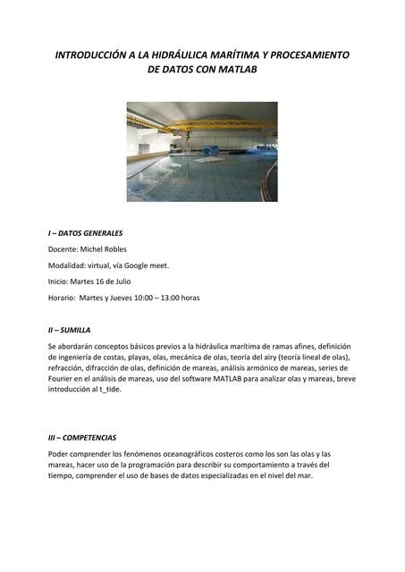 Presentación del curso Hidráulica Marítima | Michel Antonio Robles ...
