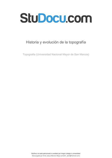 historia y Evolución de la Topografía