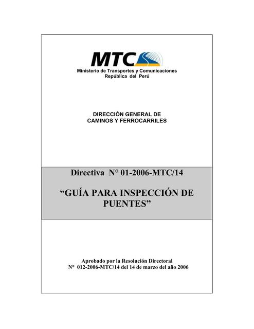 Guia Para Inspeccion De Puentes