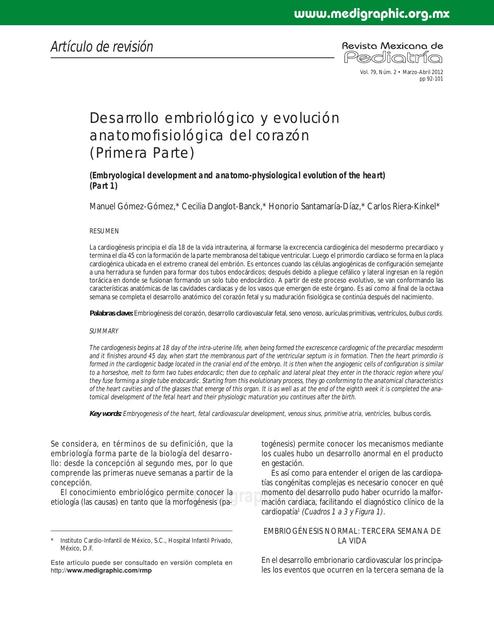 Desarrollo Embriológico y Evolución 