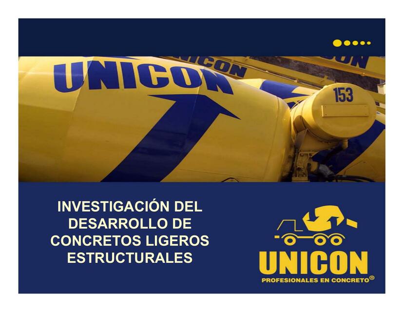 Investigación del Desarrollo de Concretos Ligeros Estructurales 