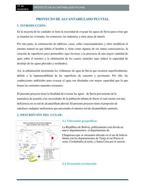 Proyecto de Alcantarillado Pluvial