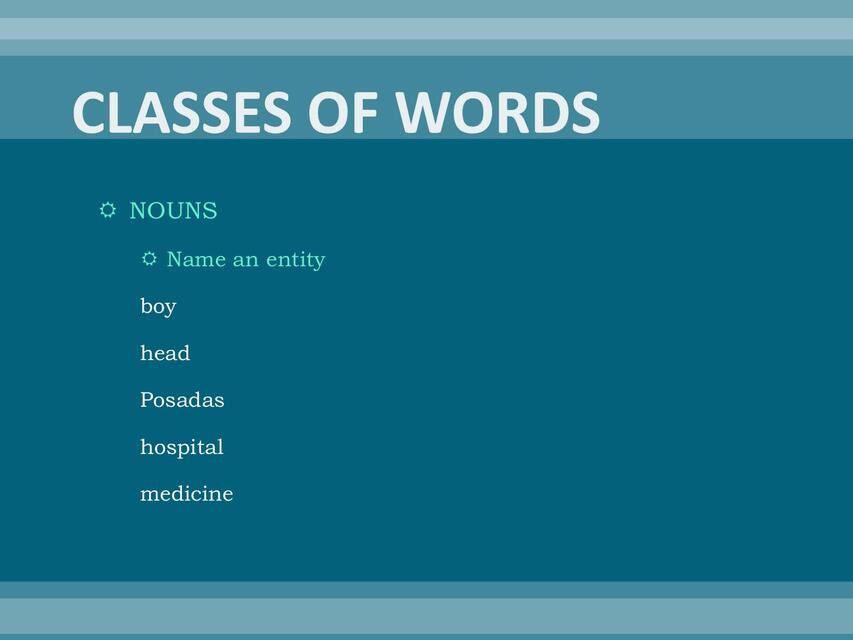 Word Classes Types CLASSES OF WORDS | Gabriela Frankowski | uDocz