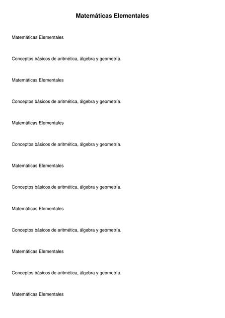 Matematica Elementl matemáticas elementales largo | nedewe | uDocz