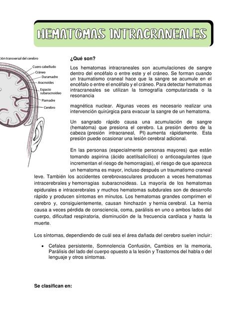 Hematomas Intracraneales