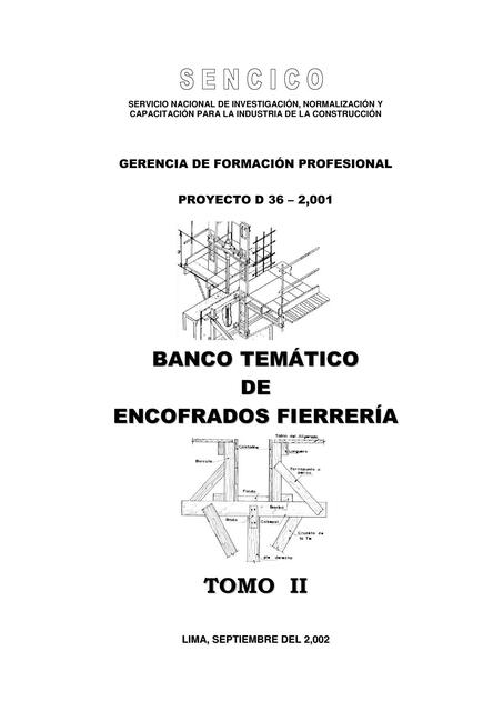 Banco Temático De Encofrados Fierrería   Tomo Ii