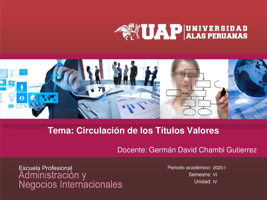 IV CIRCULACION DE LOS TITULOS VALORES