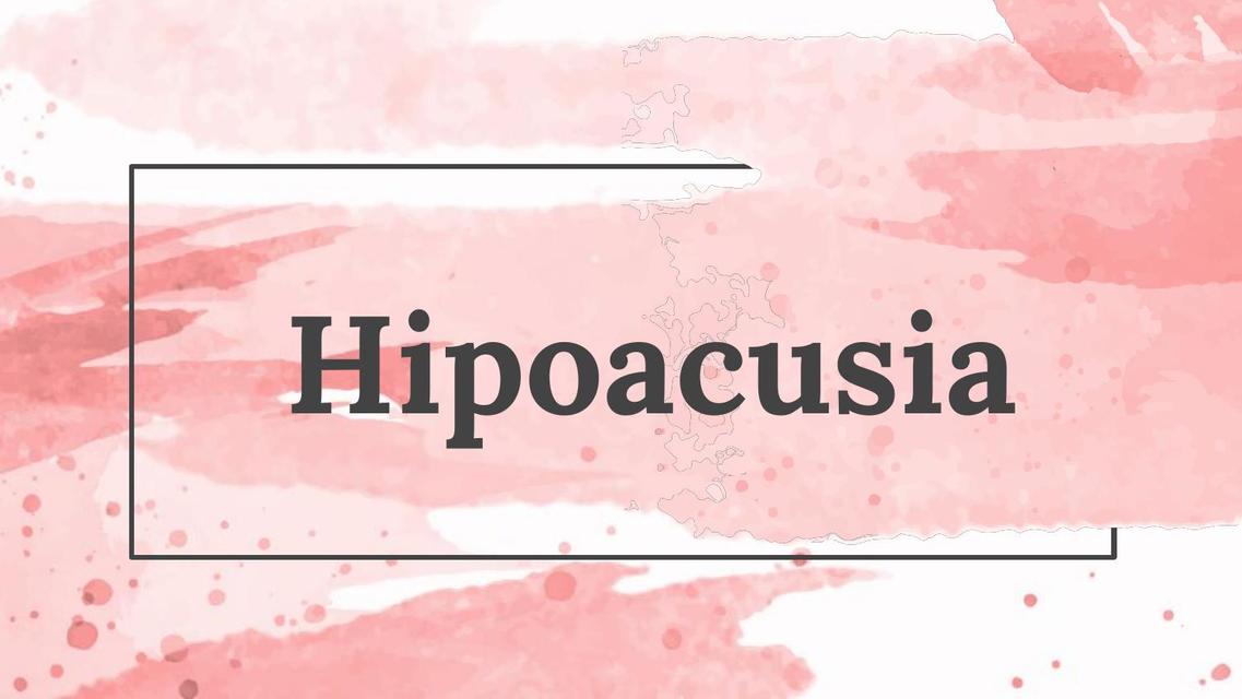 Hipoacusia 