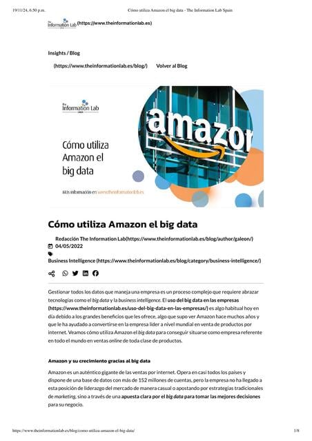 Cómo utiliza Amazon el big data The Information L | alfredo manobanda ...