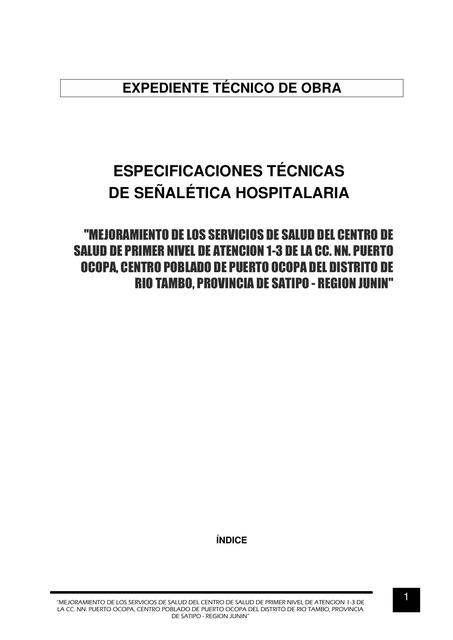 Especificaciones Técnicas de Señalética Hospitalaria