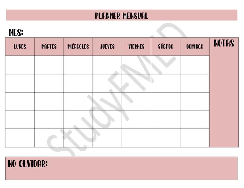 Planner semanal