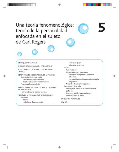 Una teoría fenomenológica: teoría de la personalidad enfocada en el sujeto de Carl Rogers