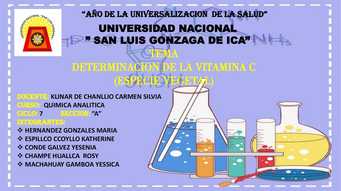 Determinación de la Vitamina C