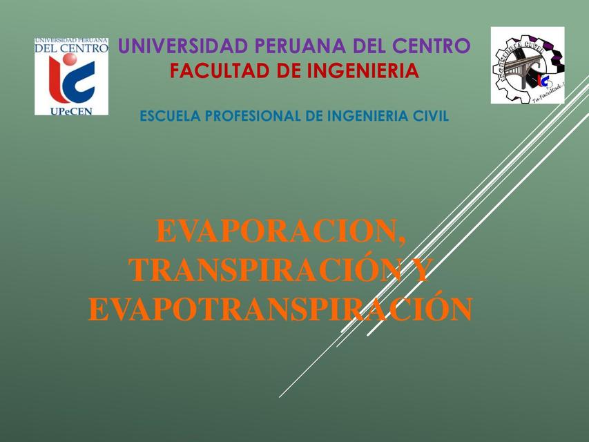 Evaporación Transpiración Y Evapotranspiración