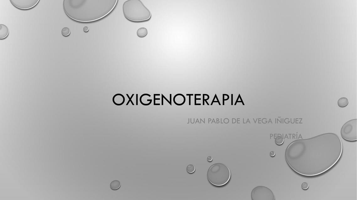 Oxigenoterapia en pediatría