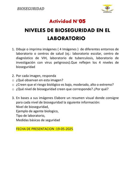 NIveles de bioseguridad en el laboratorio | Leticia Ramos Aguilar | uDocz