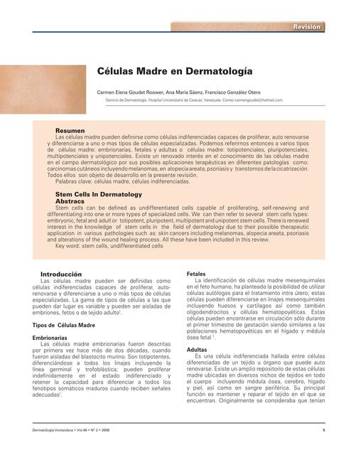 Células Madre en Dermatología