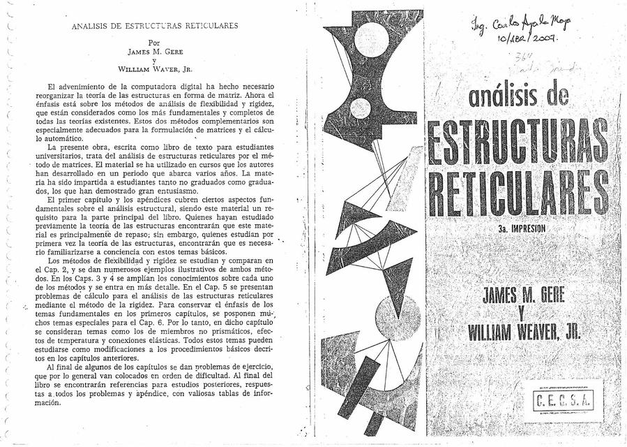 ANALISIS DE ESTRUCTURAS RETICULARES Gere