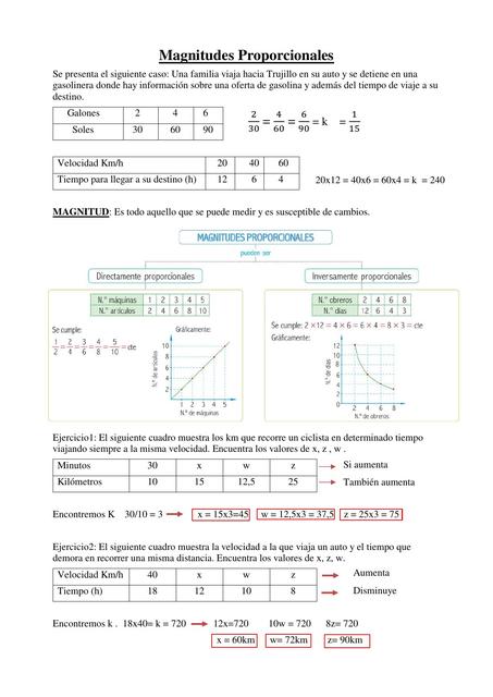 Magnitudes Proporcionales 