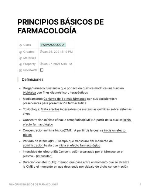 Principios Básicos de Farmacóloga