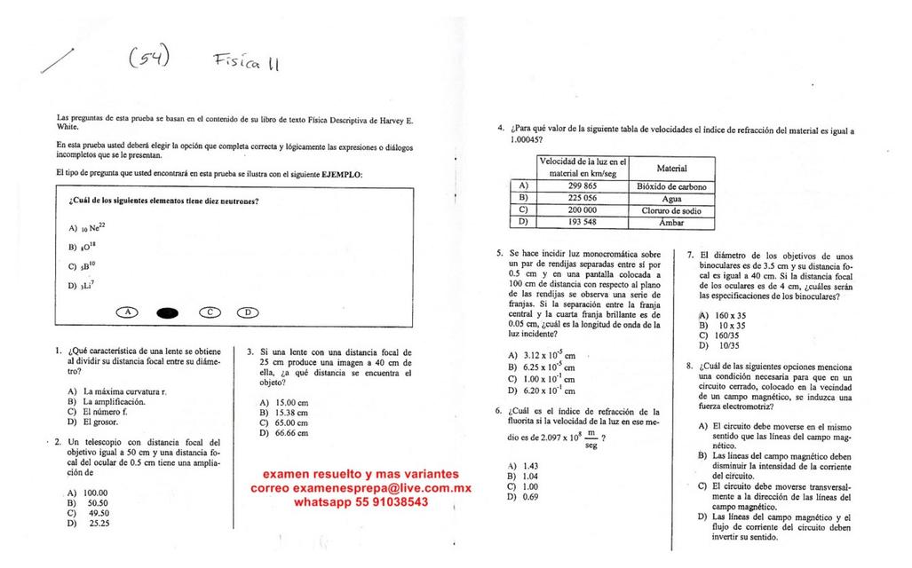 Física II clave 54 (guias preparatoria plan 33)