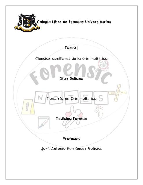 CIENCIAS AUXILIARES DE LA CRIMINALÍSTICA