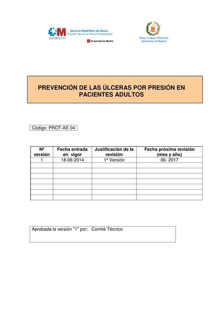 Prevención de las Úlceras por Presión en Pacientes Adultos