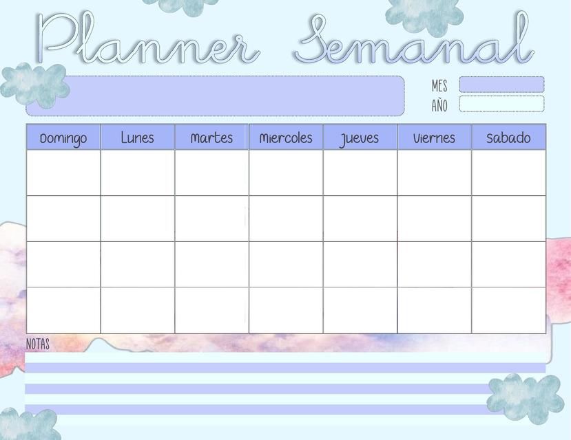 Planner Semanal Azul