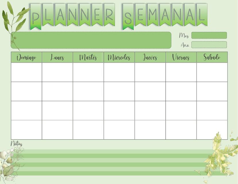 Planner Semanal Verde