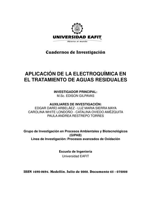 Aplicación de la Electroquímica en el Tratamiento de Aguas Residuales