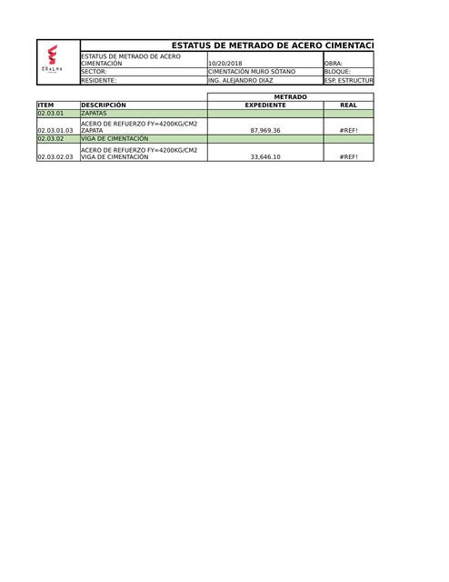 Formato Planilla de Acero