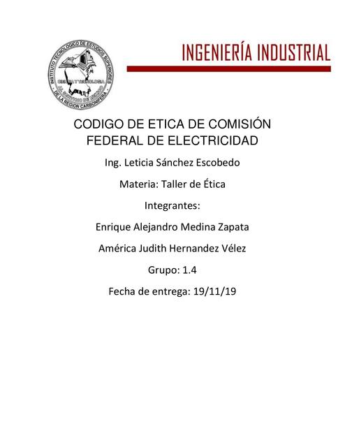 Código de Ética de Comisión Federal de Electricidad