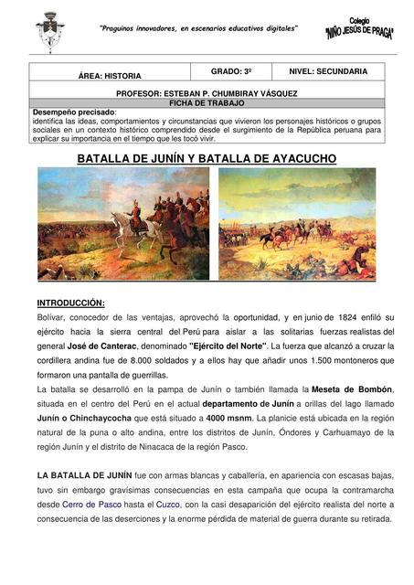 Batalla De Junin Causas Ganador - Historia 3 Secun Iii Trim Batalla De Junin Y De Ayacucho 11 8425d7122b8e4fc4ee72bf6d6b0efbb1 