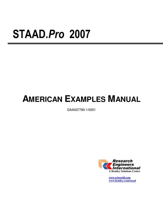 STAAD ProAmericanExamplesManual | CESAR AUGUSTO GARCIA | uDocz