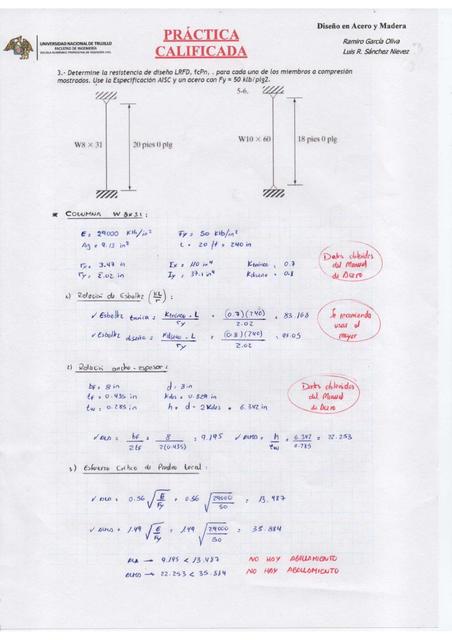 ejercicio 3 - diseño de acero a compresión