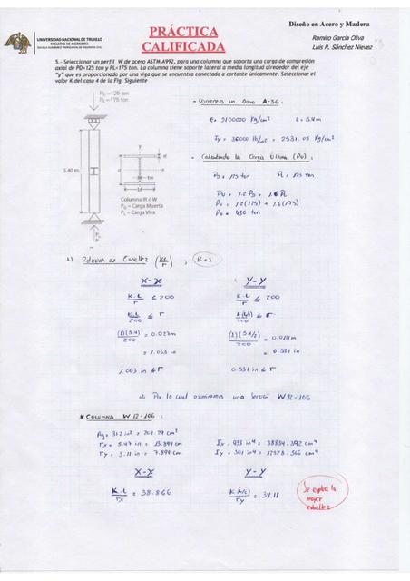 ejercicio 5 - diseño de acero a compresión