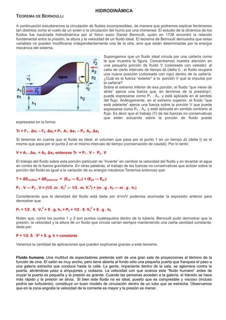 Hidrodinámica Teorema de Bernoulli | Ivan Eduardo Ojeda Mendez | uDocz