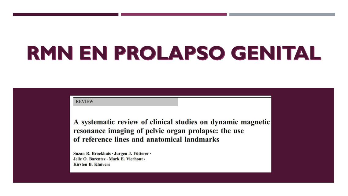 RMN EN PROLAPSO GENITAL