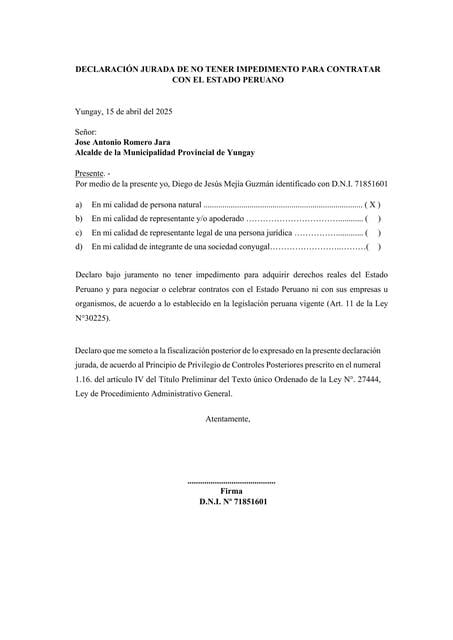 formato 2 modelo de declaracion jurada de no tener | Diego de Jesús | uDocz